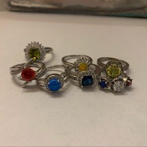 Set of Size 7 Fragrant Jewel Rings